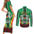 Personalised Burkina Faso Couples Matching Short Sleeve Bodycon Dress and Long Sleeve Button Shirt Coat Of Arms Bogolan Pattern