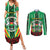 Personalised Burkina Faso Couples Matching Summer Maxi Dress and Long Sleeve Button Shirt Coat Of Arms Bogolan Pattern