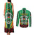 Personalised Burkina Faso Couples Matching Tank Maxi Dress and Long Sleeve Button Shirt Coat Of Arms Bogolan Pattern