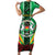 Personalised Burkina Faso Family Matching Short Sleeve Bodycon Dress and Hawaiian Shirt Coat Of Arms Bogolan Pattern