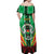 Personalised Burkina Faso Off Shoulder Maxi Dress Coat Of Arms Bogolan Pattern