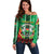 Personalised Burkina Faso Off Shoulder Sweater Coat Of Arms Bogolan Pattern