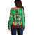 Personalised Burkina Faso Off Shoulder Sweater Coat Of Arms Bogolan Pattern