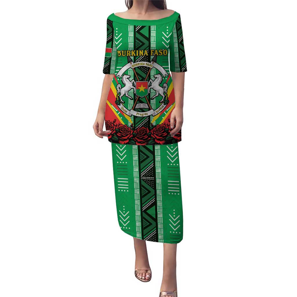 Personalised Burkina Faso Puletasi Coat Of Arms Bogolan Pattern