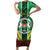 Personalised Burkina Faso Short Sleeve Bodycon Dress Coat Of Arms Bogolan Pattern