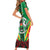 Personalised Burkina Faso Short Sleeve Bodycon Dress Coat Of Arms Bogolan Pattern