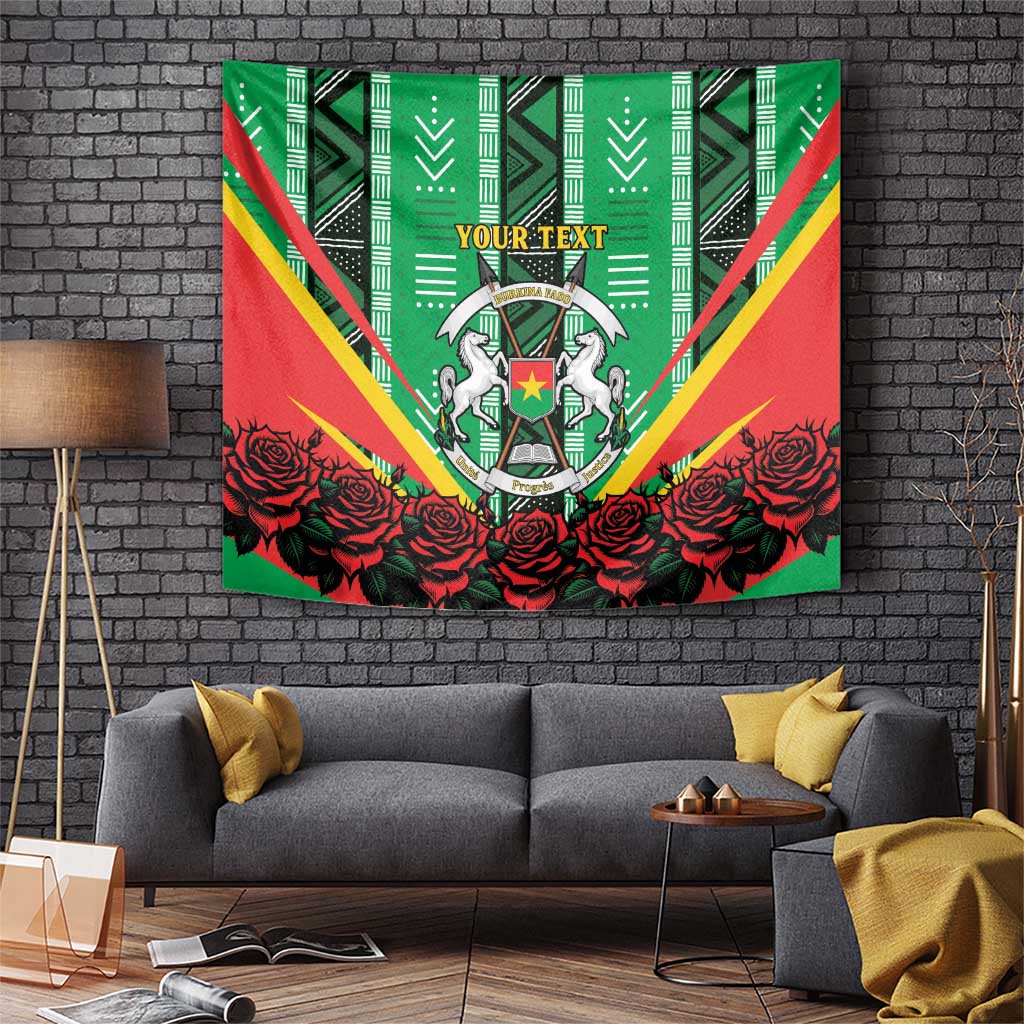 Personalised Burkina Faso Tapestry Coat Of Arms Bogolan Pattern