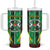 Personalised Burkina Faso Tumbler With Handle Coat Of Arms Bogolan Pattern