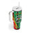 Personalised Burkina Faso Tumbler With Handle Coat Of Arms Bogolan Pattern