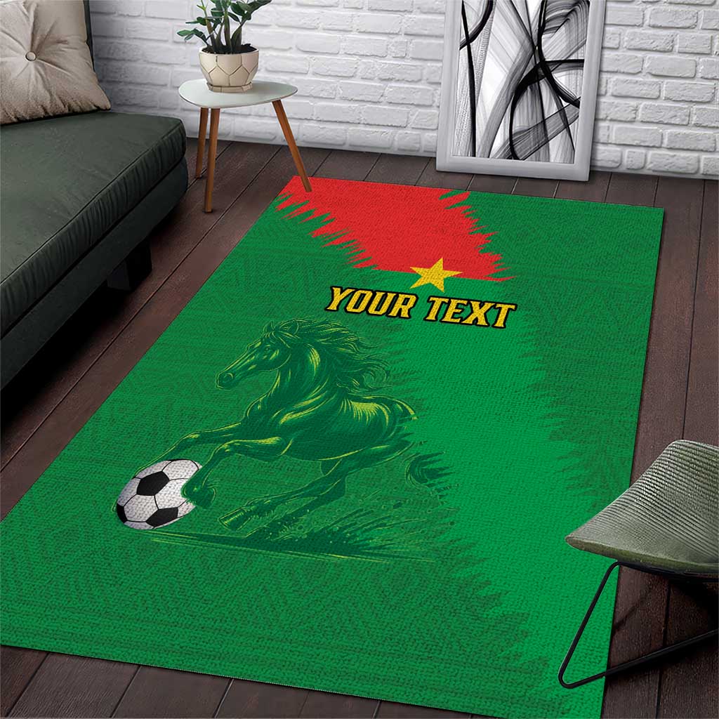 Custom Burkina Faso Football Area Rug Go Les Etalons