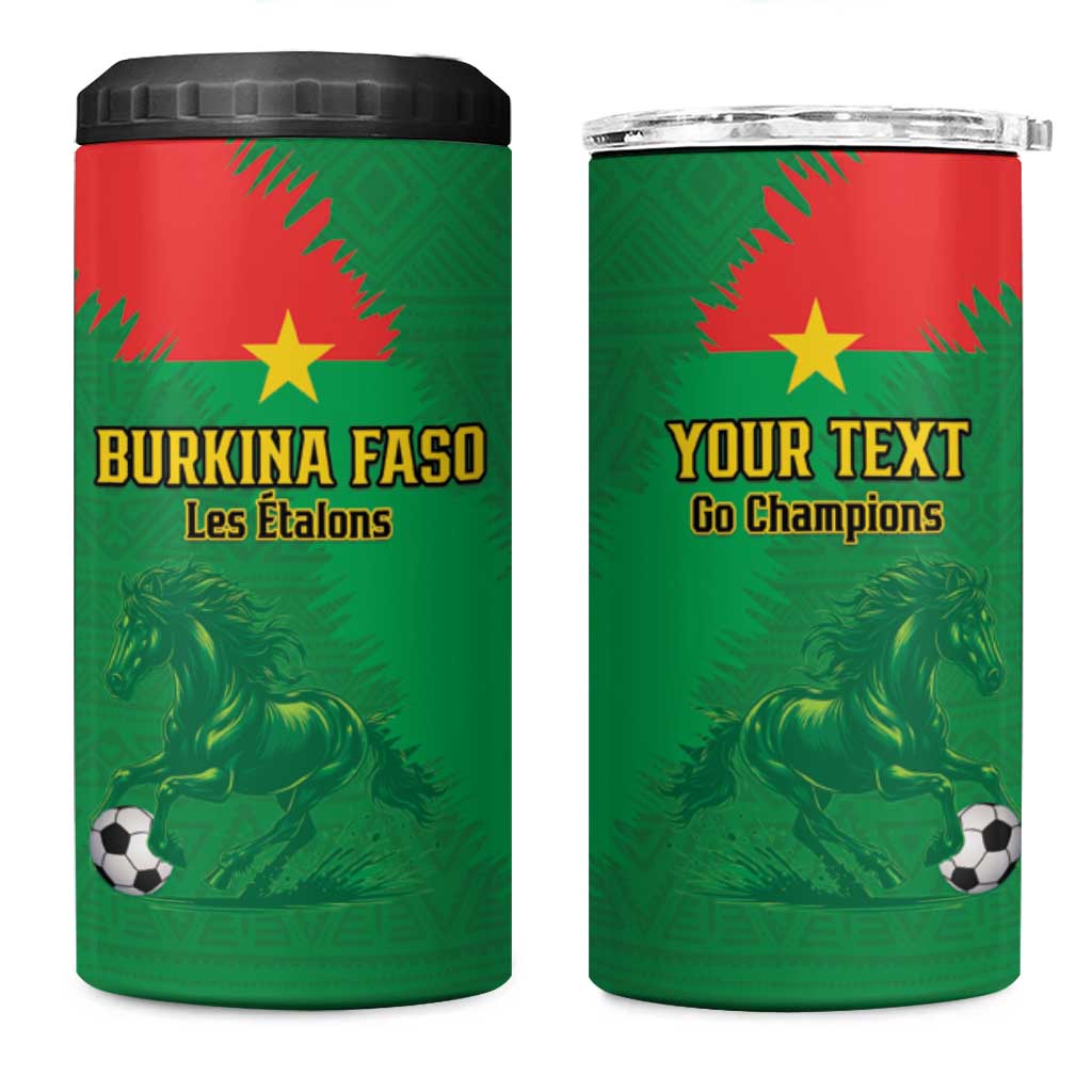 Custom Burkina Faso Football 4 in 1 Can Cooler Tumbler Go Les Etalons