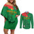 Custom Burkina Faso Football Couples Matching Off Shoulder Short Dress and Long Sleeve Button Shirt Go Les Etalons