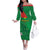 Custom Burkina Faso Football Family Matching Off The Shoulder Long Sleeve Dress and Hawaiian Shirt Go Les Etalons