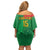 Custom Burkina Faso Football Family Matching Off Shoulder Short Dress and Hawaiian Shirt Go Les Etalons