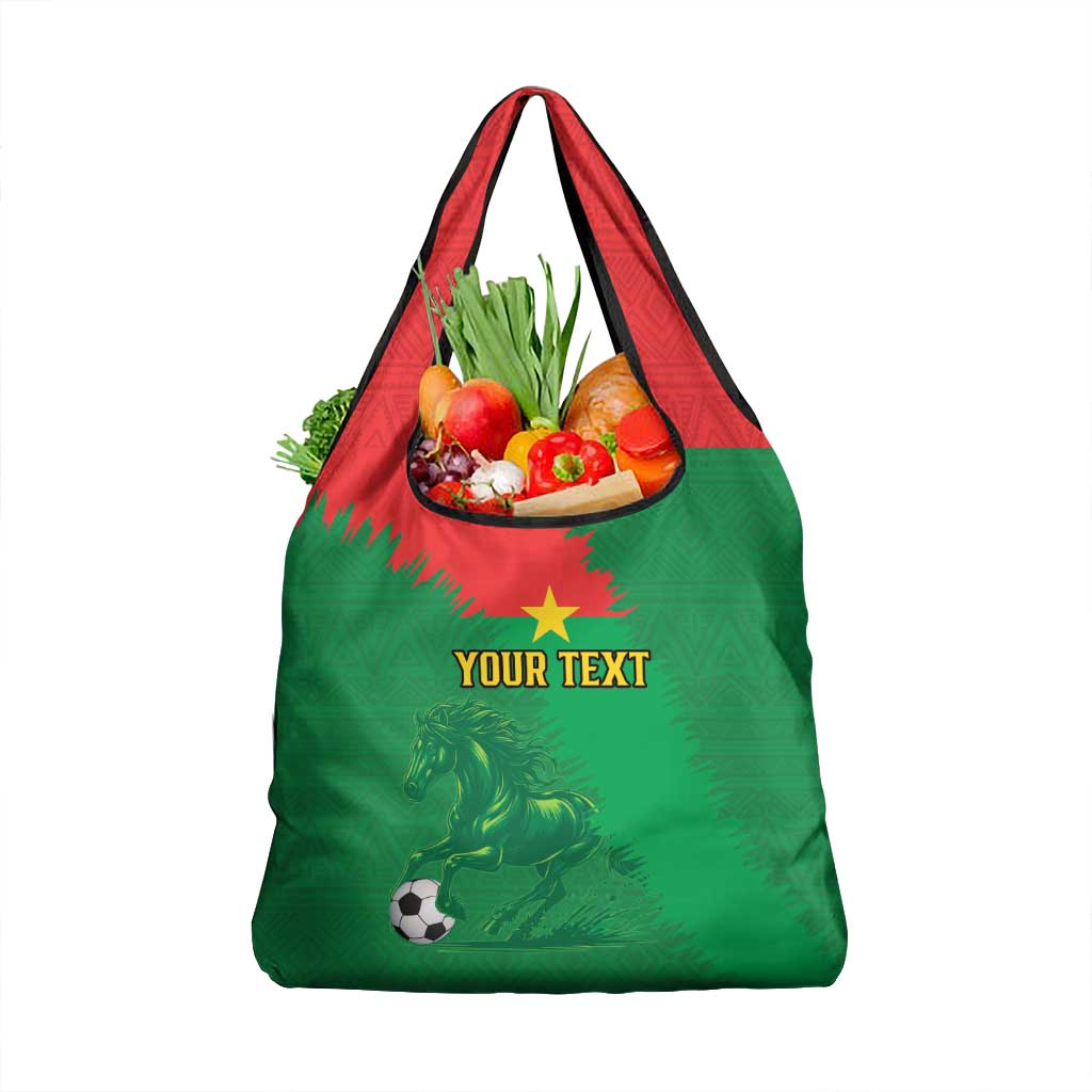 Custom Burkina Faso Football Grocery Bag Go Les Etalons