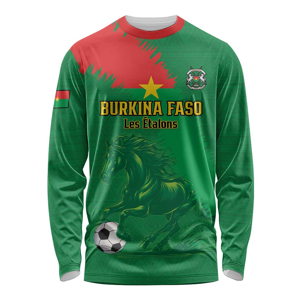 Custom Burkina Faso Football Long Sleeve Shirt Go Les Etalons