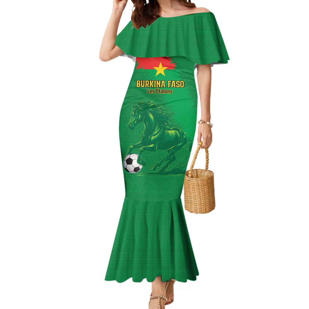 Custom Burkina Faso Football Mermaid Dress Go Les Etalons