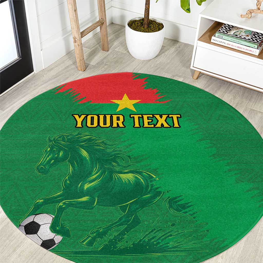 Custom Burkina Faso Football Round Carpet Go Les Etalons