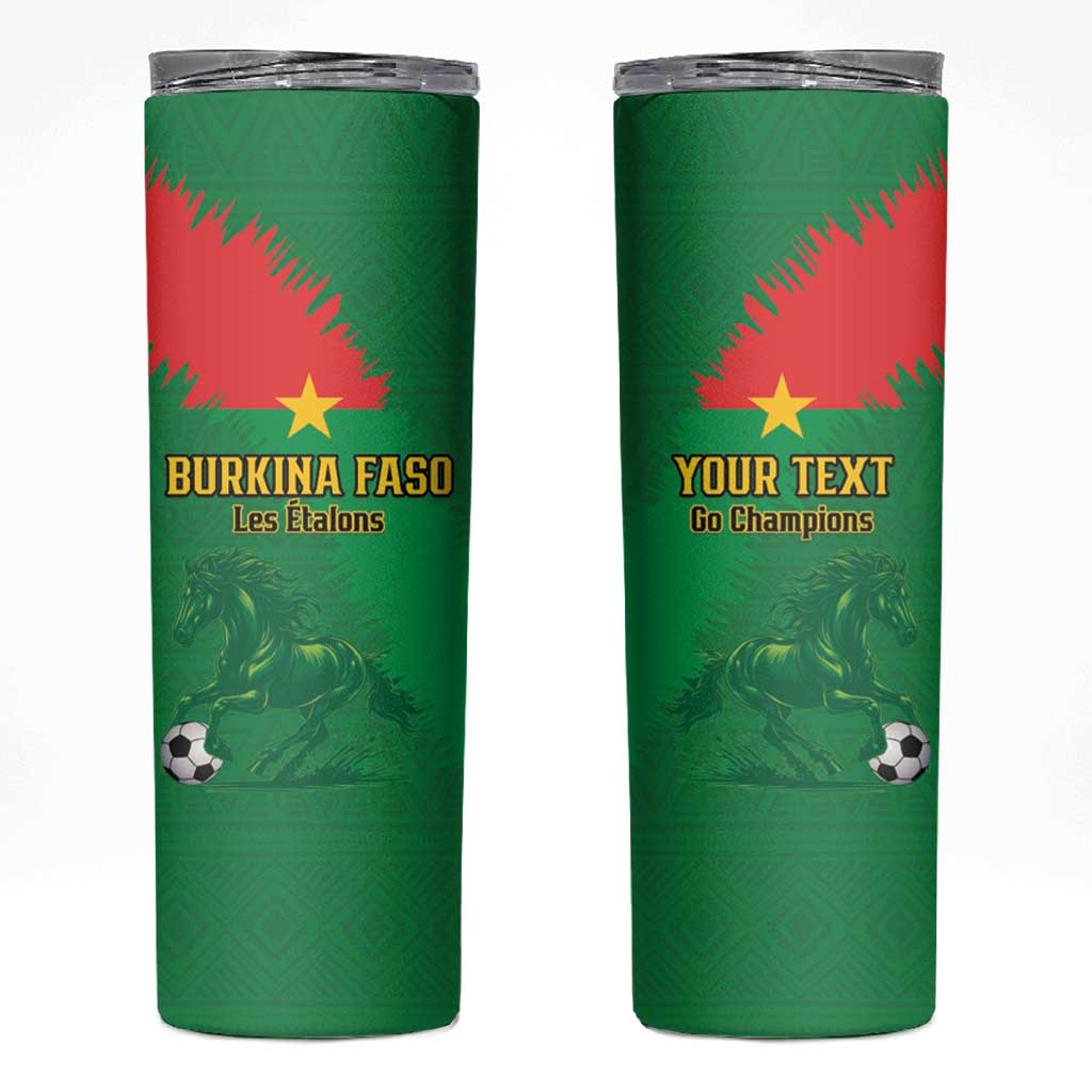 Custom Burkina Faso Football Skinny Tumbler Go Les Etalons