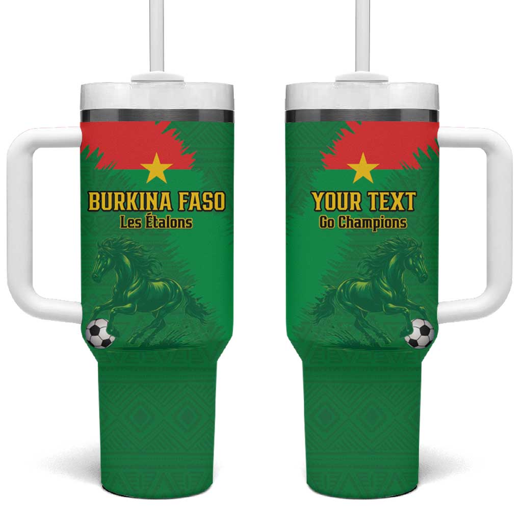 Custom Burkina Faso Football Tumbler With Handle Go Les Etalons