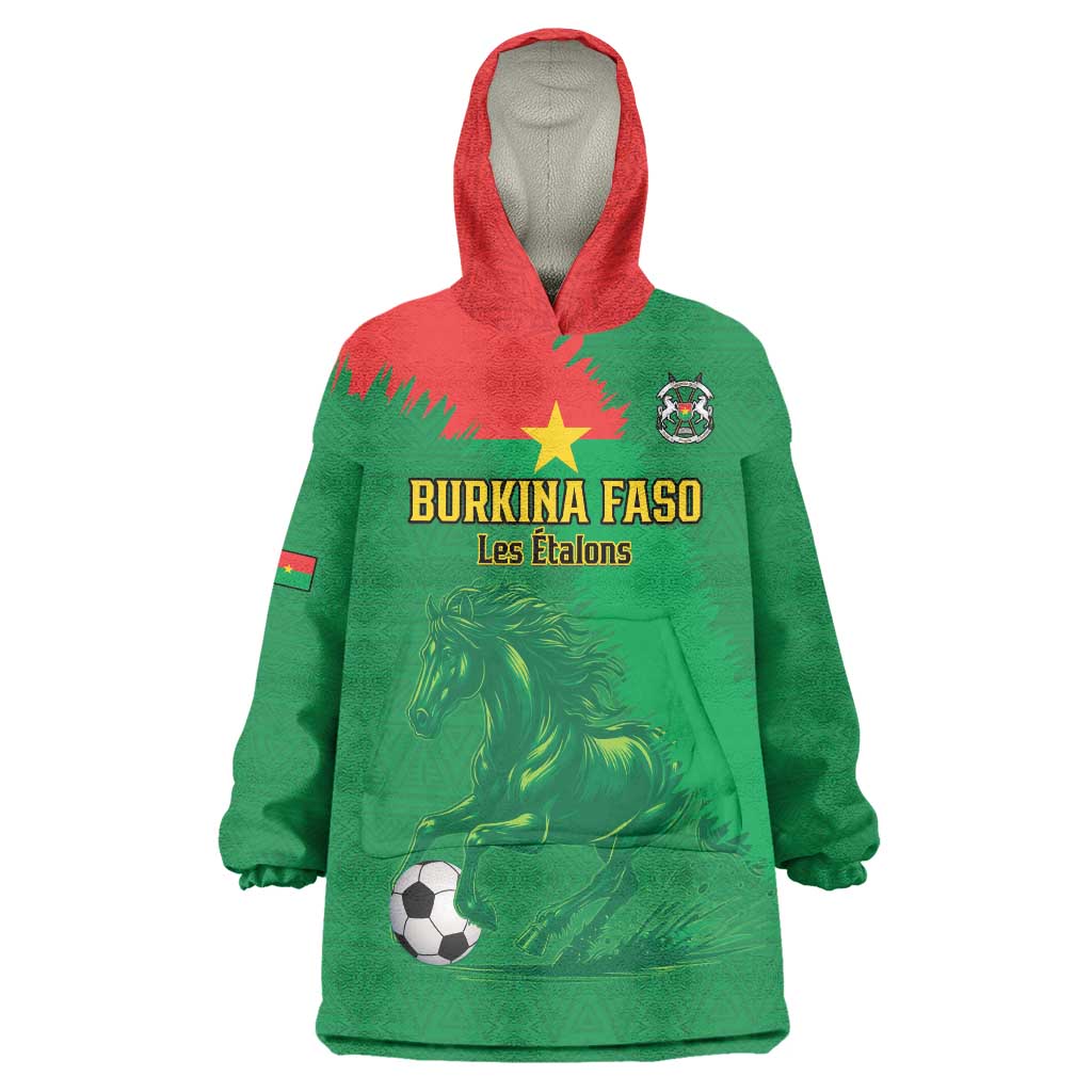 Custom Burkina Faso Football Wearable Blanket Hoodie Go Les Etalons