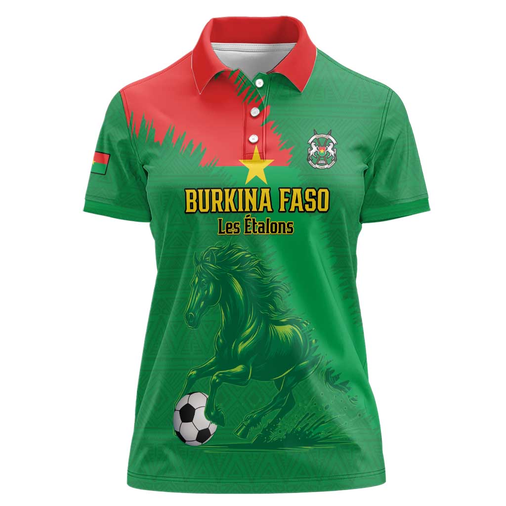 Custom Burkina Faso Football Women Polo Shirt Go Les Etalons