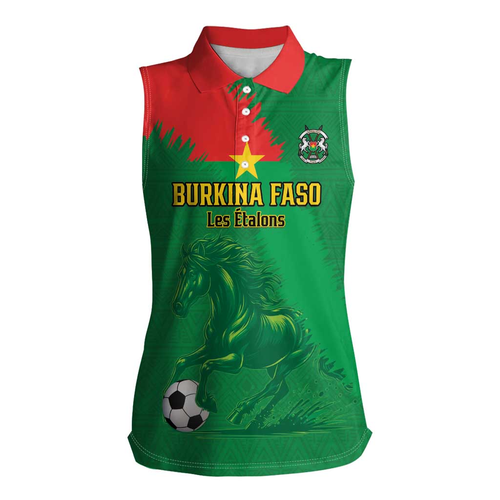 Custom Burkina Faso Football Women Sleeveless Polo Shirt Go Les Etalons