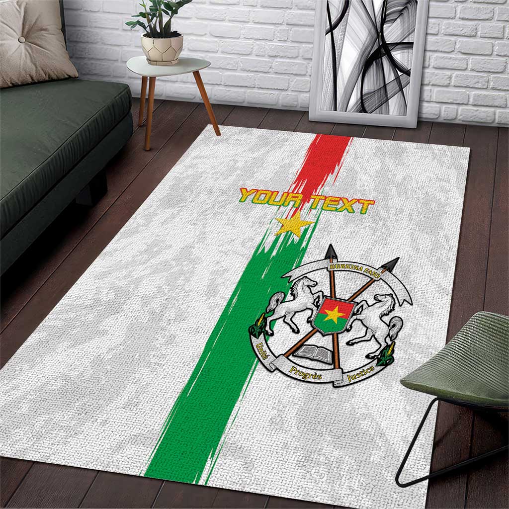 Custom Burkina Faso Football Area Rug Grunge Style