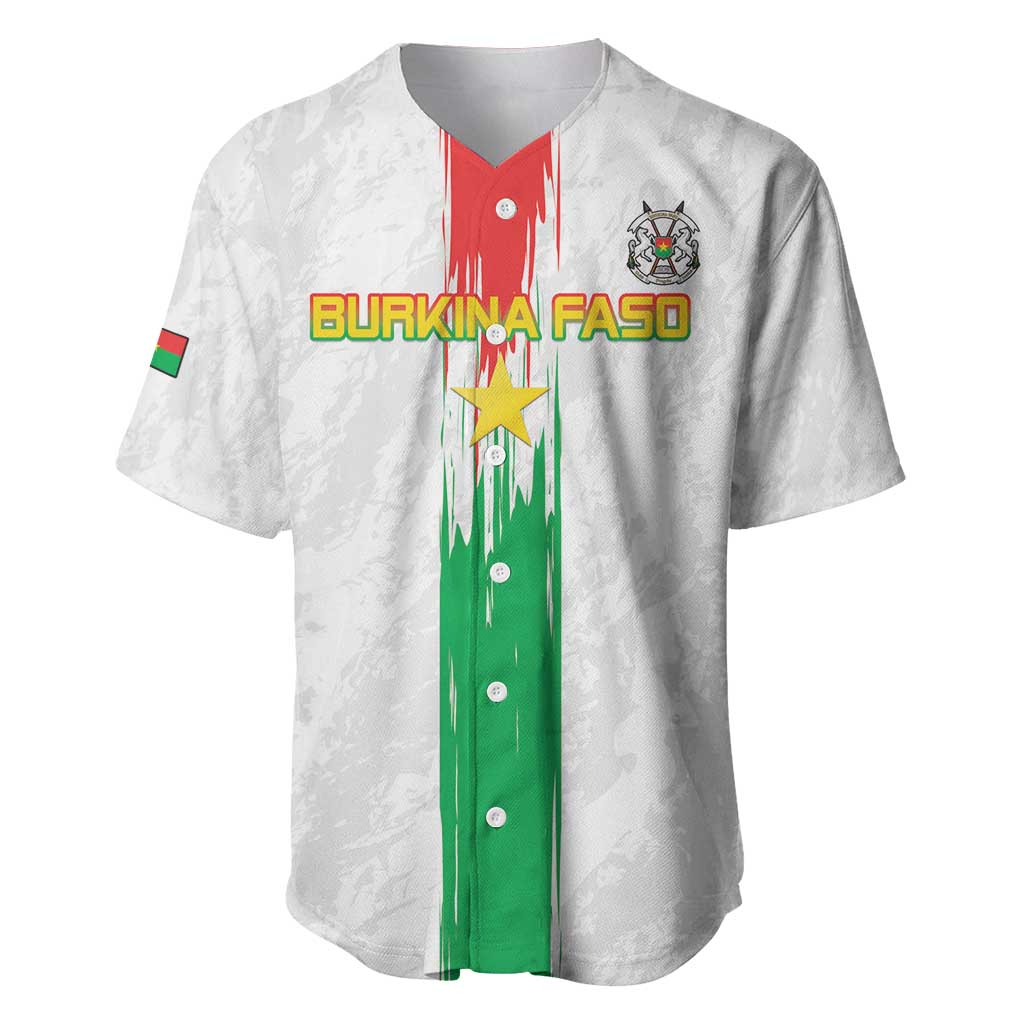 Custom Burkina Faso Football Baseball Jersey Grunge Style