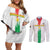 Custom Burkina Faso Football Couples Matching Off Shoulder Short Dress and Long Sleeve Button Shirt Grunge Style