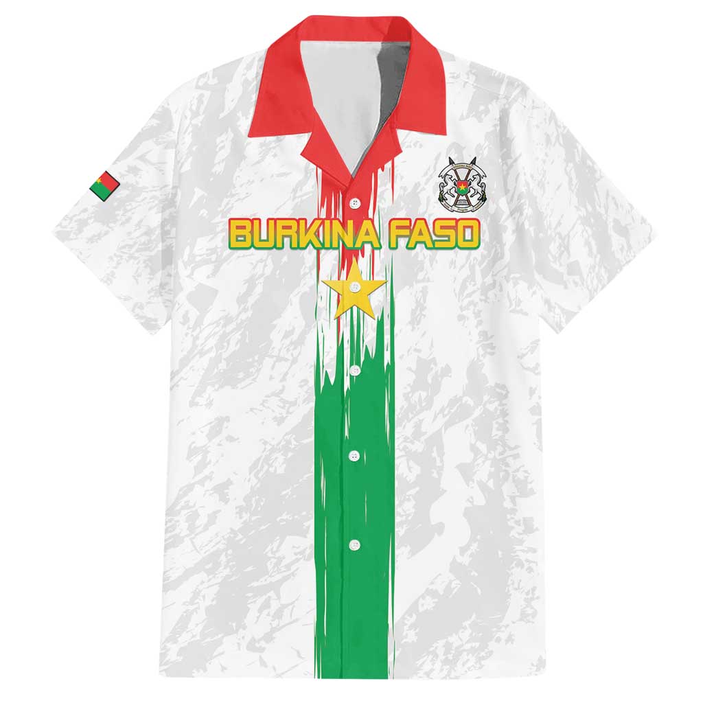 Custom Burkina Faso Football Hawaiian Shirt Grunge Style