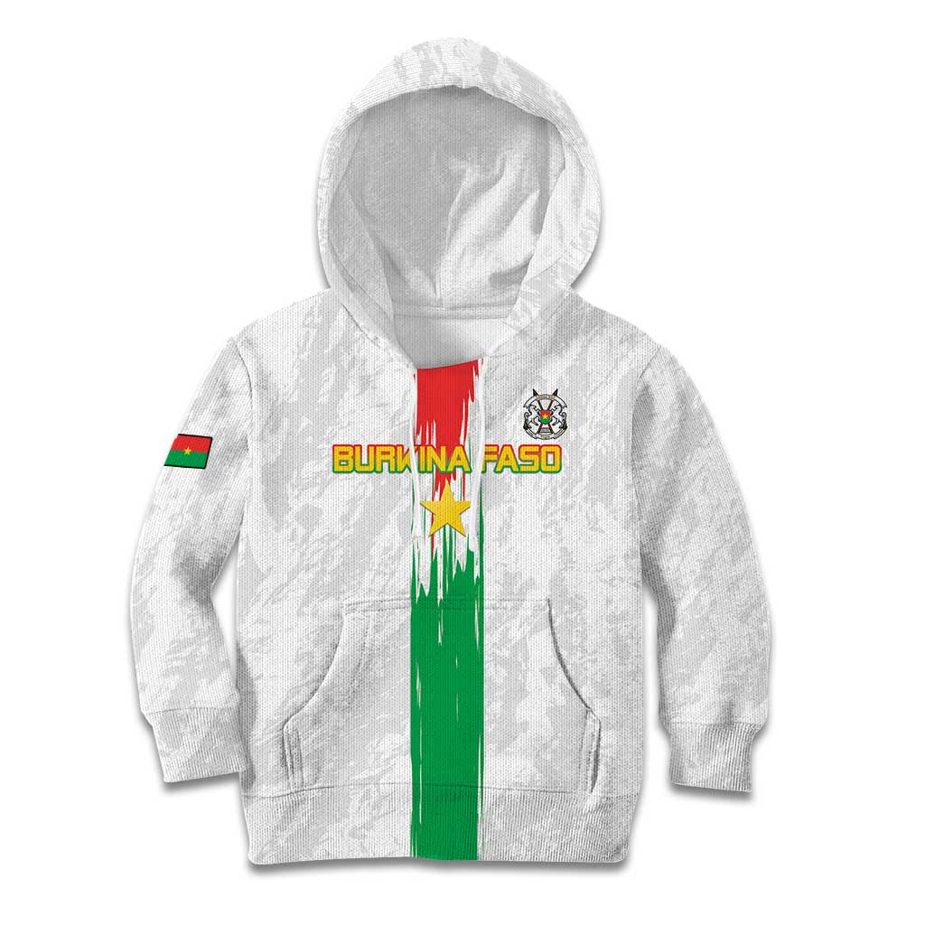 Custom Burkina Faso Football Kid Hoodie Grunge Style