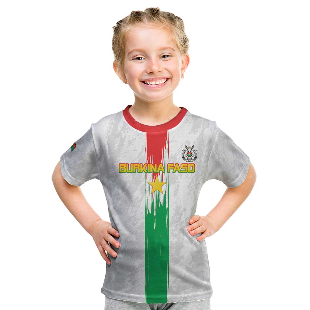 Custom Burkina Faso Football Kid T Shirt Grunge Style