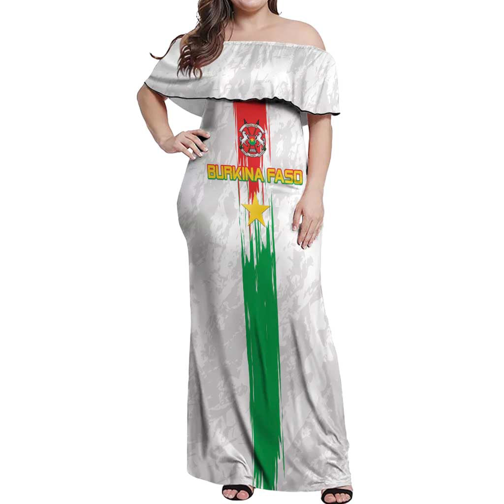 Custom Burkina Faso Football Off Shoulder Maxi Dress Grunge Style