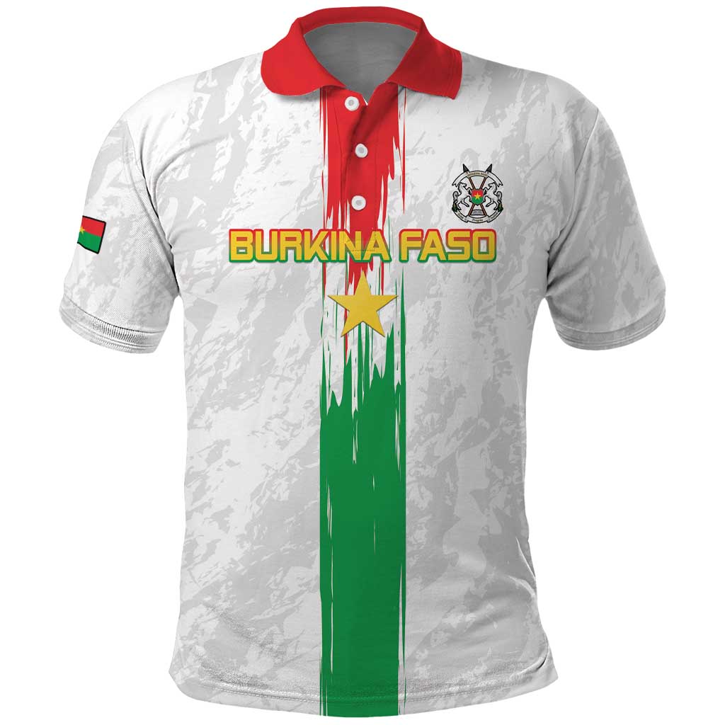 Custom Burkina Faso Football Polo Shirt Grunge Style