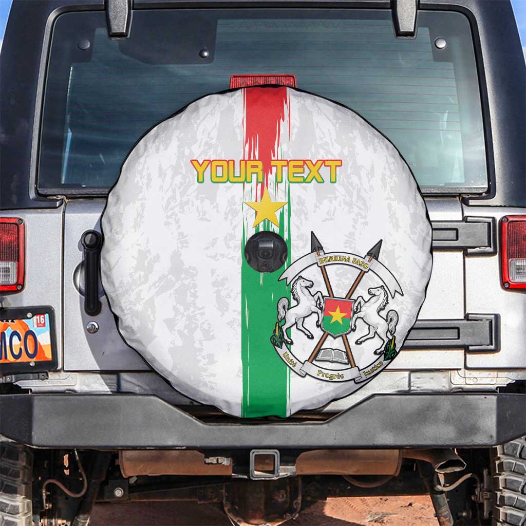 Custom Burkina Faso Football Spare Tire Cover Grunge Style