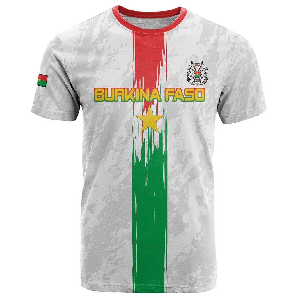 Custom Burkina Faso Football T Shirt Grunge Style