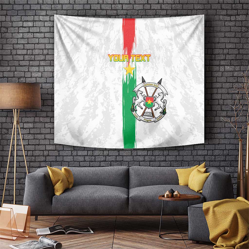 Custom Burkina Faso Football Tapestry Grunge Style