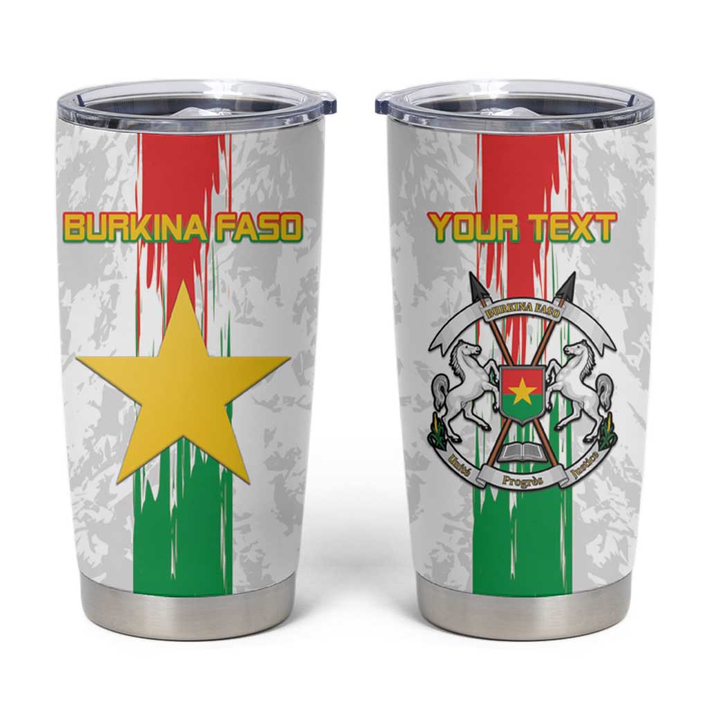 Custom Burkina Faso Football Tumbler Cup Grunge Style