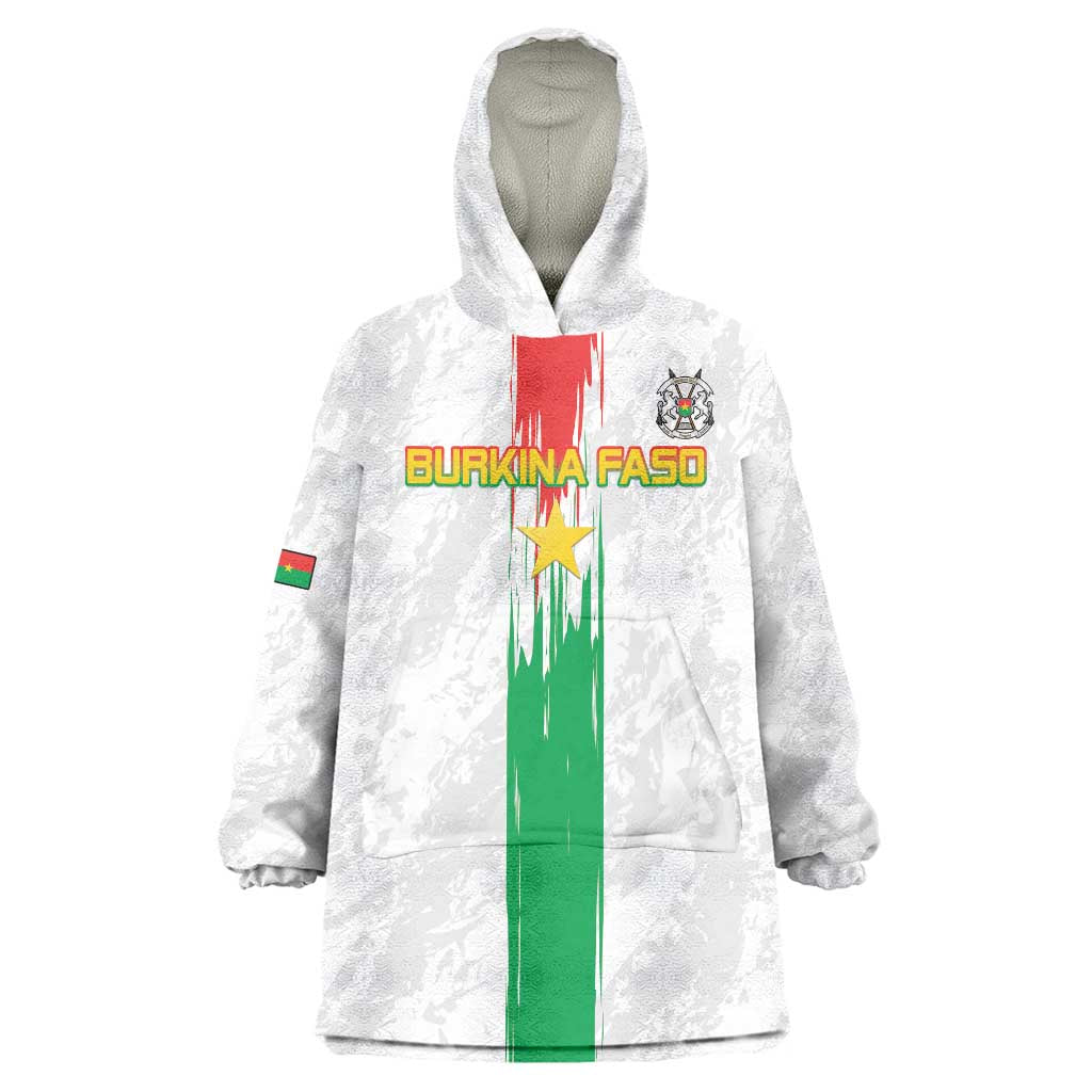 Custom Burkina Faso Football Wearable Blanket Hoodie Grunge Style