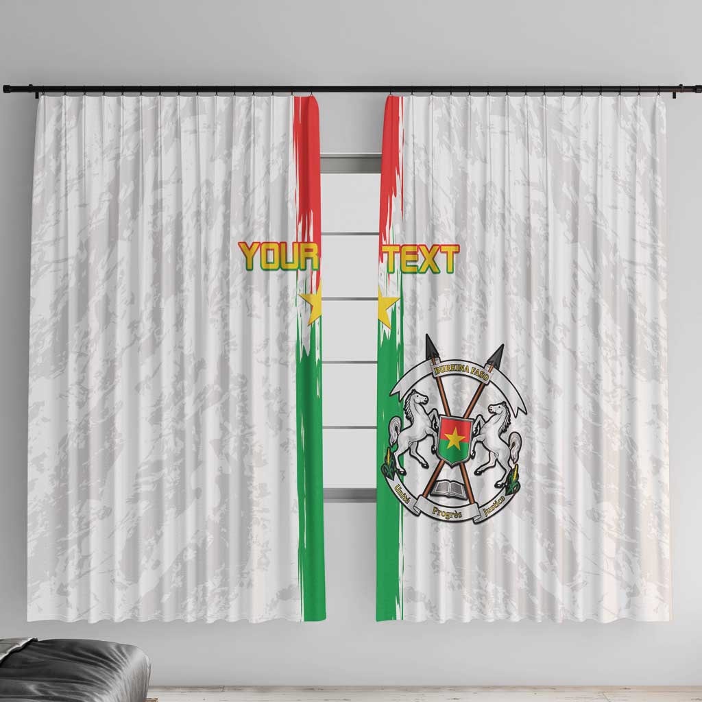 Custom Burkina Faso Football Window Curtain Grunge Style