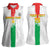 Custom Burkina Faso Football Women Sleeveless Polo Shirt Grunge Style