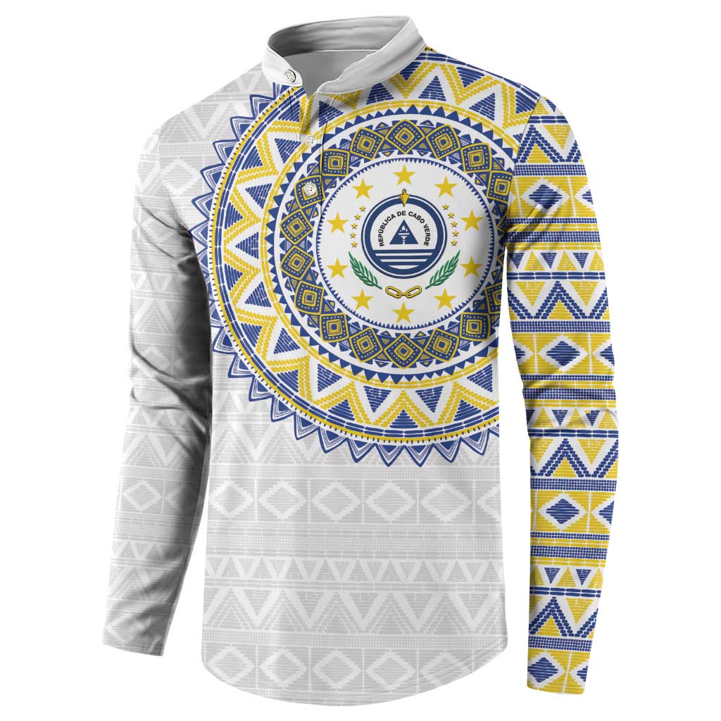 Cape Verde Button Sweatshirt African Tribal Pattern