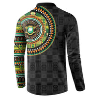 Ivory Coast Button Sweatshirt African Tribal Pattern