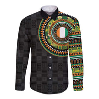 Ivory Coast Long Sleeve Button Shirt African Tribal Pattern