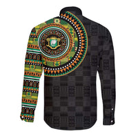 Ivory Coast Long Sleeve Button Shirt African Tribal Pattern