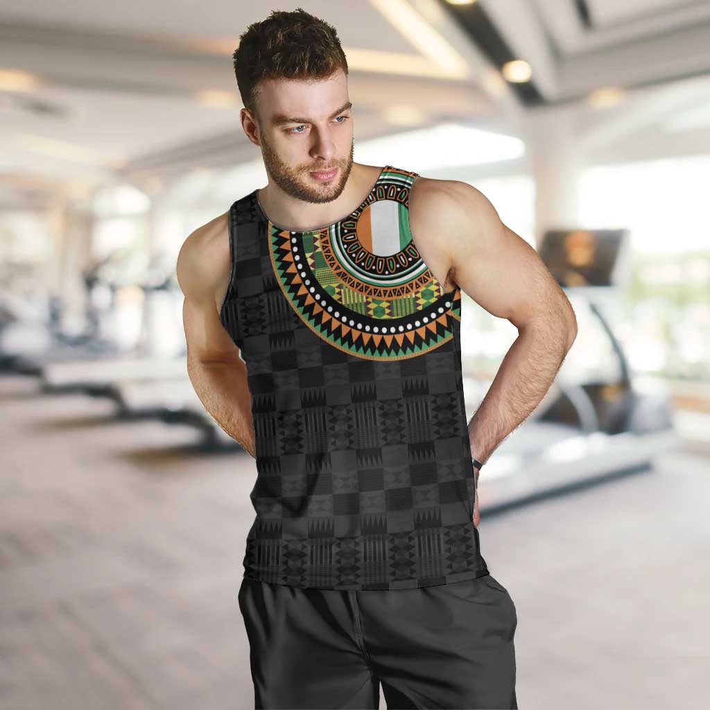 Ivory Coast Men Tank Top African Tribal Pattern