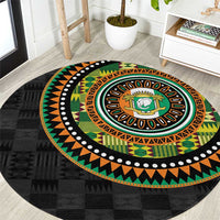 Ivory Coast Round Carpet African Tribal Pattern