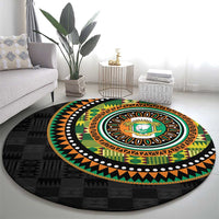 Ivory Coast Round Carpet African Tribal Pattern
