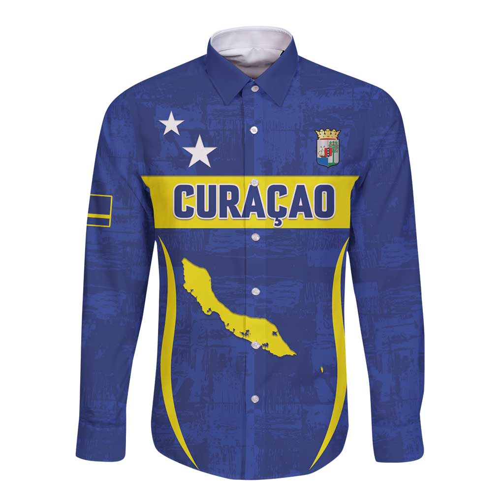 Custom Curacao Football 2026 Long Sleeve Button Shirt Road to Glory